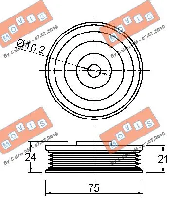 Deflection/Guide Pulley, V-ribbed belt
