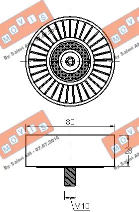 Deflection/Guide Pulley, V-ribbed belt