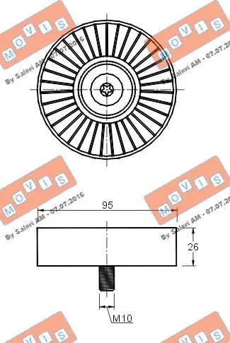 Deflection/Guide Pulley, V-ribbed belt