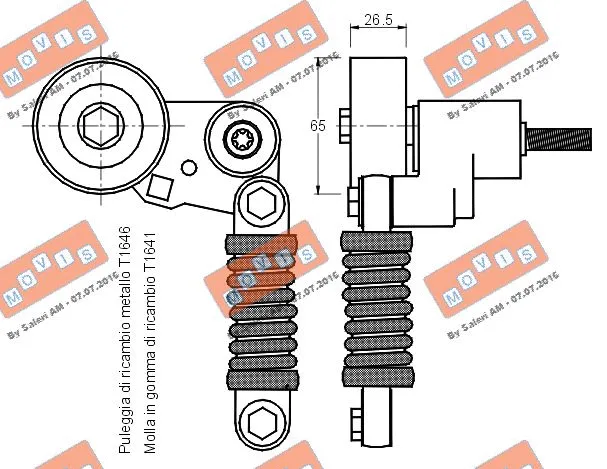 Belt Tensioner, V-ribbed belt