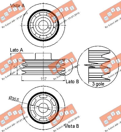 Belt Pulley, crankshaft