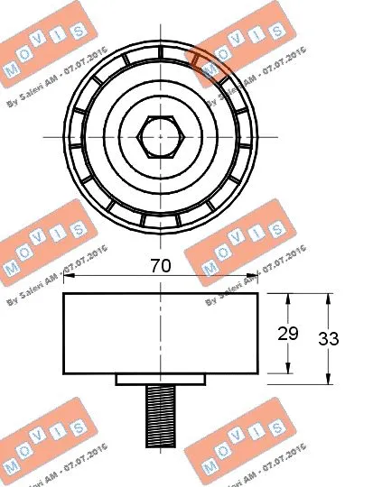 Deflection/Guide Pulley, V-ribbed belt