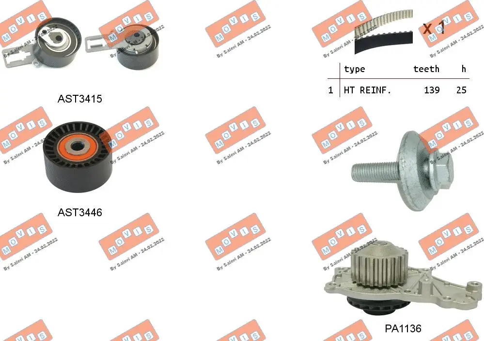 Water Pump & Timing Belt Kit (ASTK1169PA)