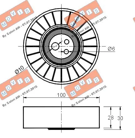 Deflection/Guide Pulley, V-ribbed belt