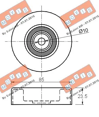 Deflection/Guide Pulley, V-ribbed belt
