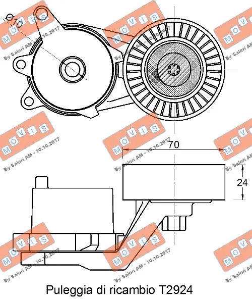 Tensioner Pulley, V-ribbed belt