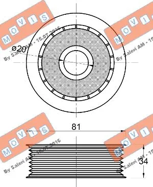 Deflection/Guide Pulley, V-ribbed belt
