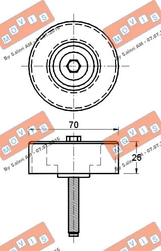 Deflection/Guide Pulley, V-ribbed belt