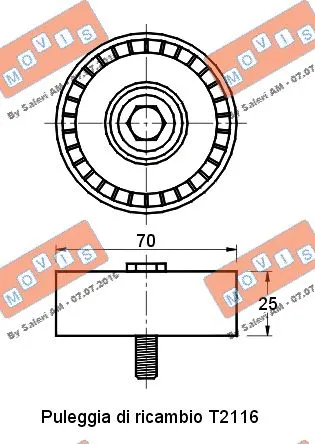 Deflection/Guide Pulley, V-ribbed belt