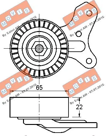 Deflection/Guide Pulley, V-ribbed belt