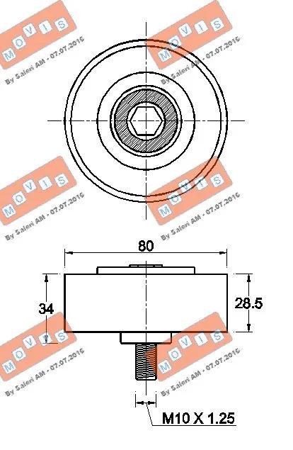 Deflection/Guide Pulley, V-ribbed belt