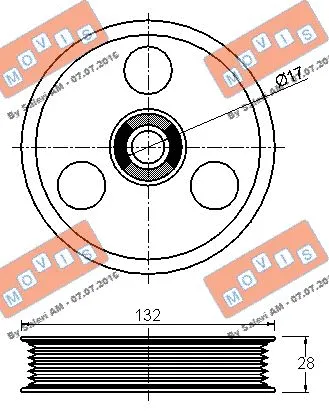 Deflection/Guide Pulley, V-ribbed belt