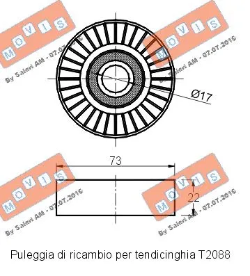 Deflection/Guide Pulley, V-ribbed belt