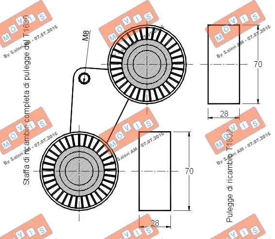 Belt Tensioner, V-ribbed belt