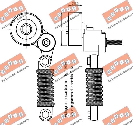 Belt Tensioner, V-ribbed belt
