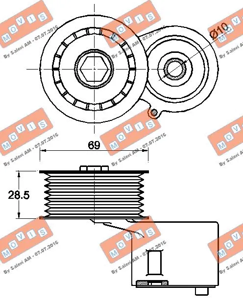 Belt Tensioner, V-ribbed belt