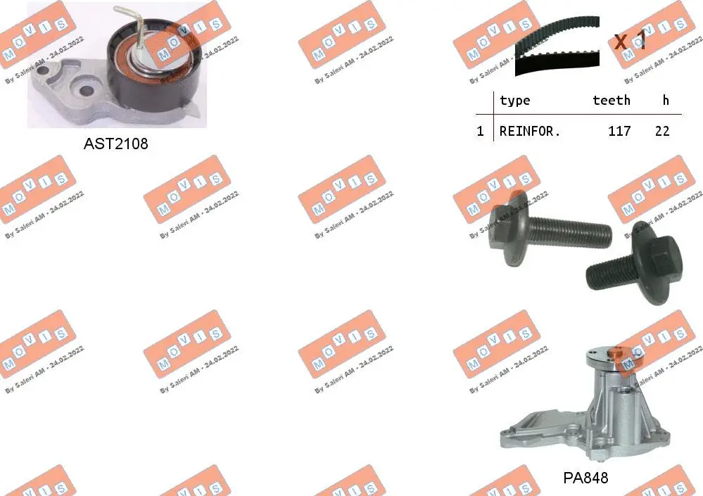 Water Pump & Timing Belt Kit (ASTK0869PA)
