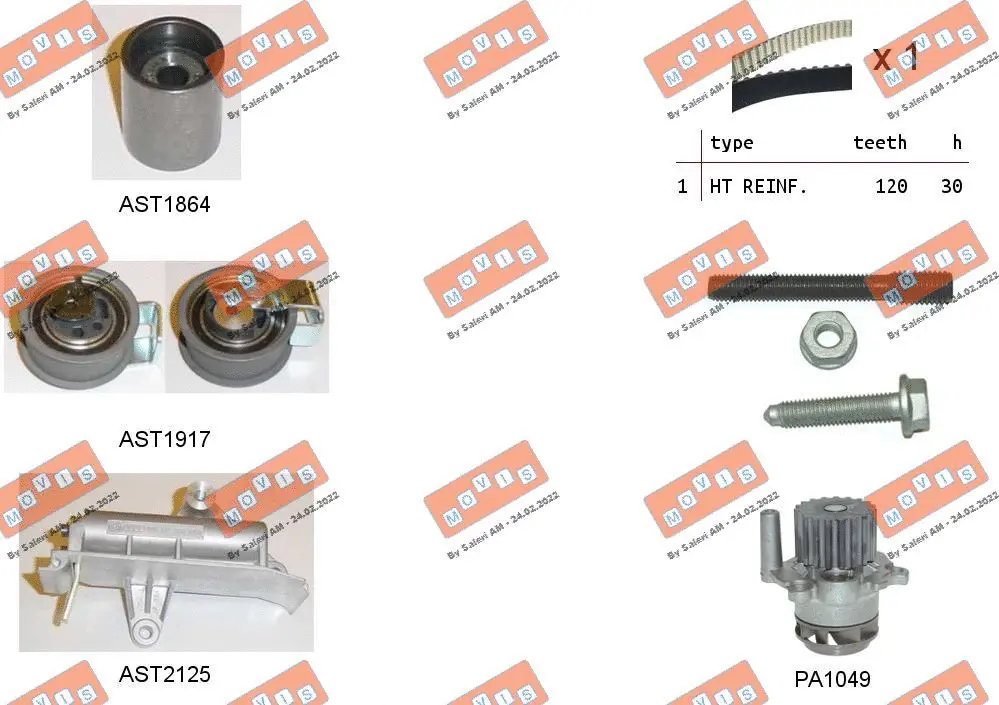 Water Pump & Timing Belt Kit (ASTK0941PA2)
