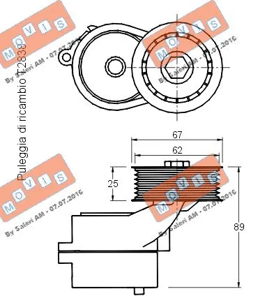 Belt Tensioner, V-ribbed belt