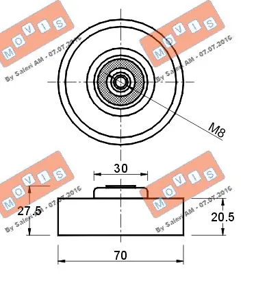 Deflection/Guide Pulley, V-ribbed belt