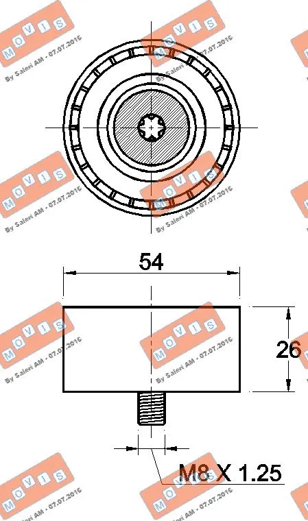 Deflection/Guide Pulley, V-ribbed belt