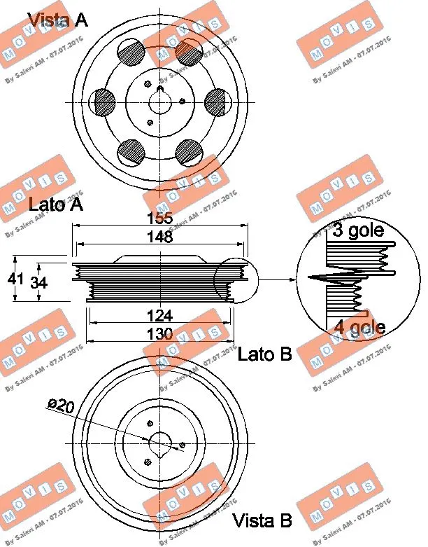 Belt Pulley, crankshaft