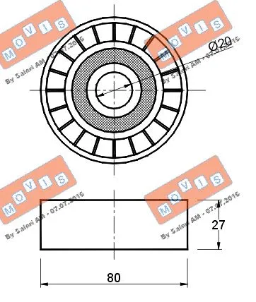 Deflection/Guide Pulley, V-ribbed belt
