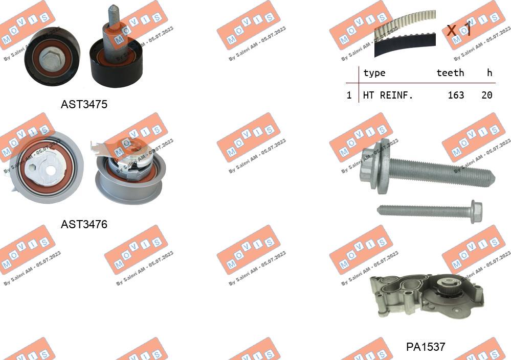 Water Pump & Timing Belt Kit (ASTK1174PA)