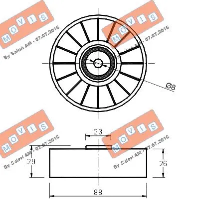 Deflection/Guide Pulley, V-ribbed belt