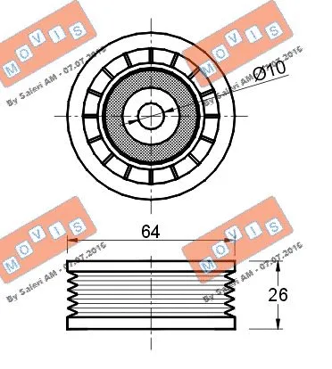 Deflection/Guide Pulley, V-ribbed belt
