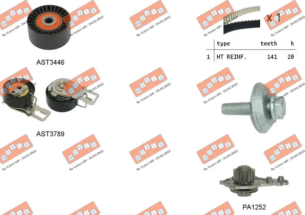 Water Pump & Timing Belt Kit (ASTK1185PA)