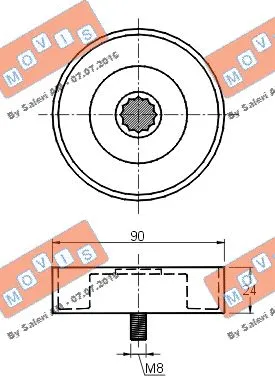 Deflection/Guide Pulley, V-ribbed belt