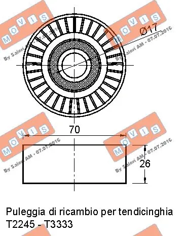 Deflection/Guide Pulley, V-ribbed belt