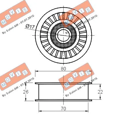 Deflection/Guide Pulley, V-ribbed belt