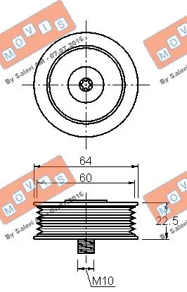 Deflection/Guide Pulley, V-ribbed belt