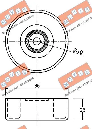 Deflection/Guide Pulley, V-ribbed belt