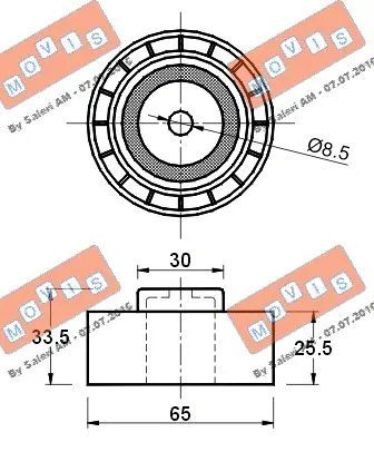 Deflection/Guide Pulley, V-ribbed belt