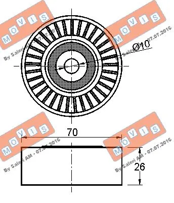Deflection/Guide Pulley, V-ribbed belt