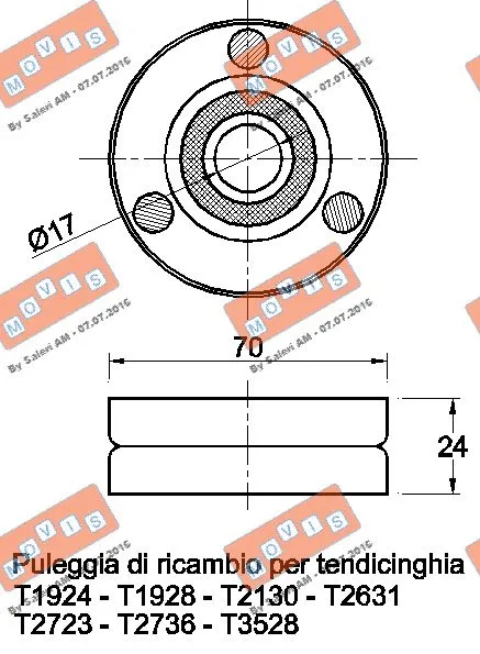 Deflection/Guide Pulley, V-ribbed belt