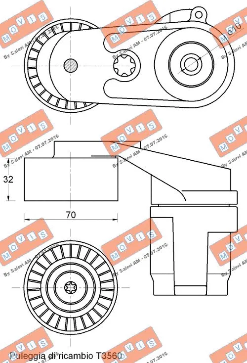 Belt Tensioner, V-ribbed belt