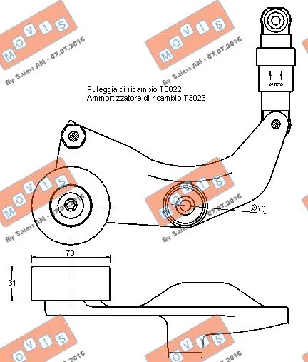 Belt Tensioner, V-ribbed belt