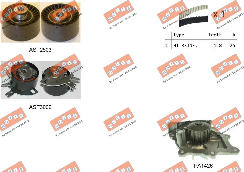 Water Pump & Timing Belt Kit (ASTK1075PA)