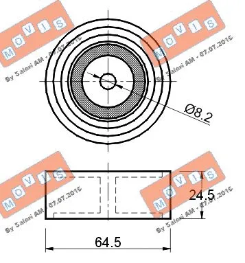 Deflection/Guide Pulley, V-ribbed belt