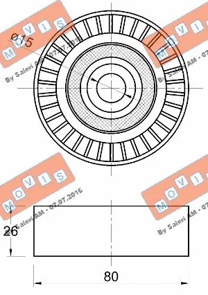 Deflection/Guide Pulley, V-ribbed belt