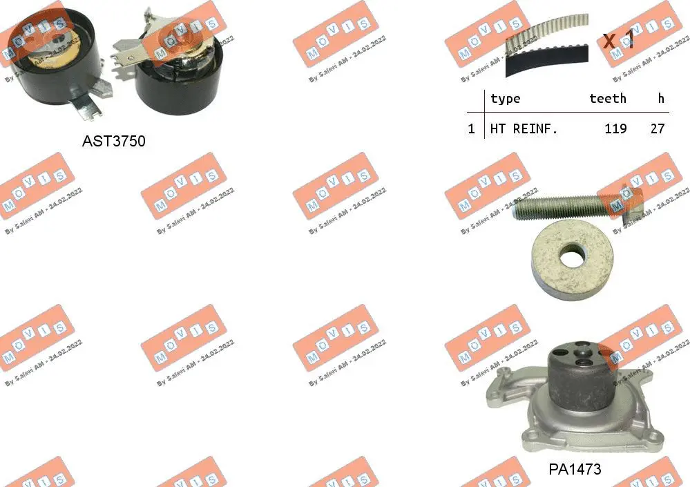 Water Pump & Timing Belt Kit (ASTK1168PA)