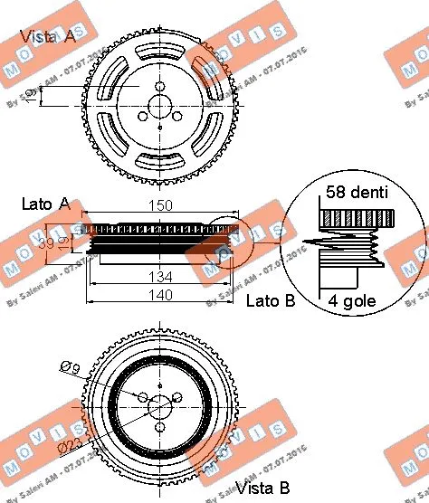 Belt Pulley, crankshaft