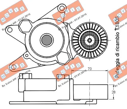Belt Tensioner, V-ribbed belt