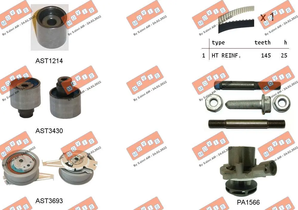 Water Pump & Timing Belt Kit (ASTK1166PA)