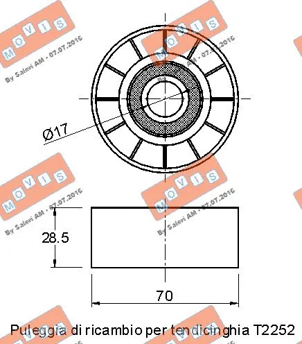 Deflection/Guide Pulley, V-ribbed belt