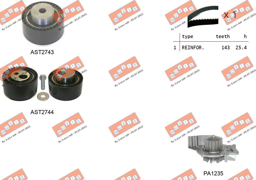 Water Pump & Timing Belt Kit (ASTK1086PA)
